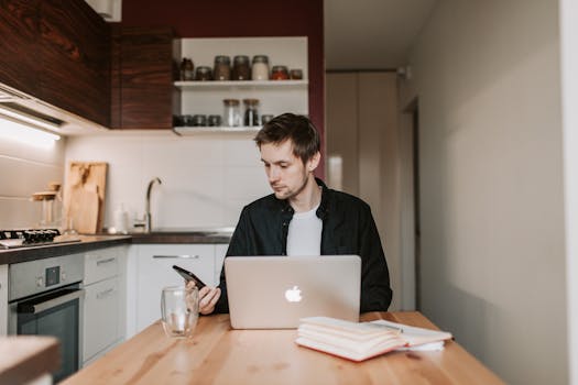 a serene home office workspace