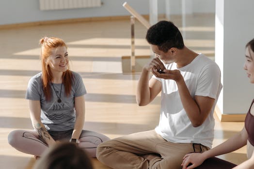 mindfulness practice during a team meeting