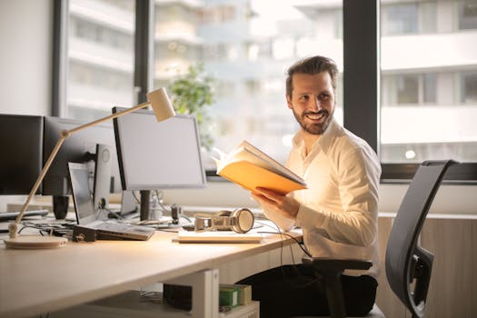 person yawning at a desk