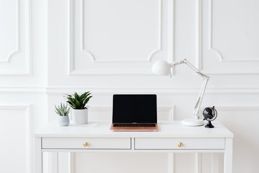 peaceful workspace with plants