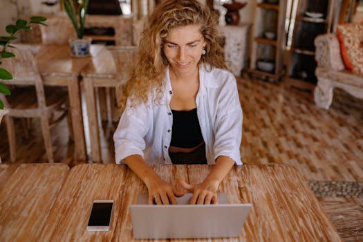 a digital nomad working in a cafe