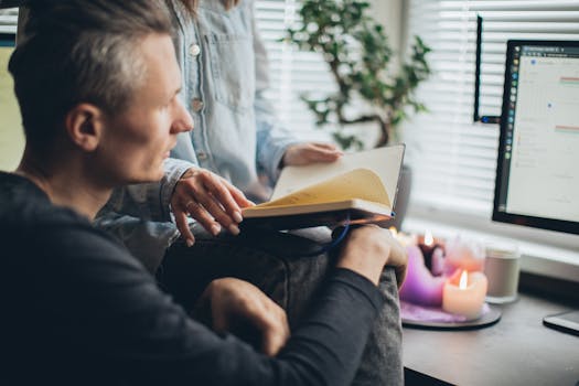 Image of a person working in a cozy home office