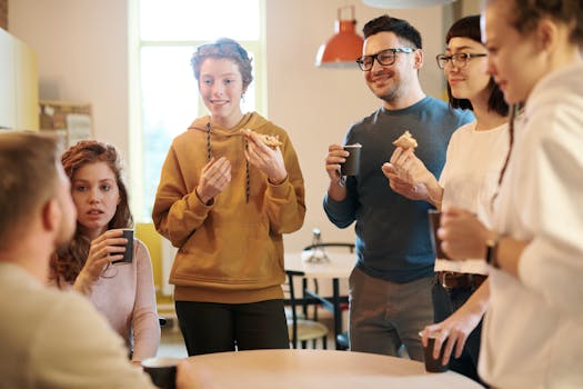 team enjoying virtual coffee breaks