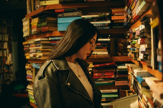 A cozy reading nook with self-help books