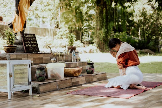 a serene outdoor setting perfect for mindfulness practice