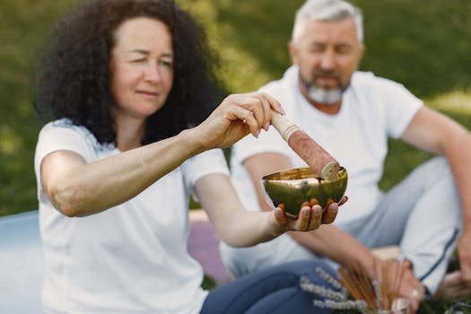 Meditation session in nature