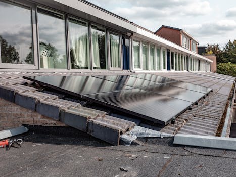 solar panels on a roof