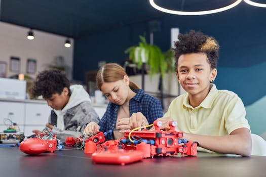 students working in their classroom