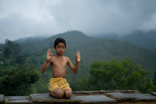 person practicing breathing exercises