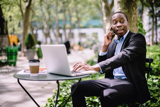 confident remote worker on video call