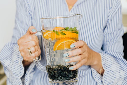 Refreshing cucumber-infused water