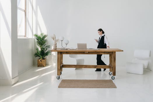 bright and airy workspace