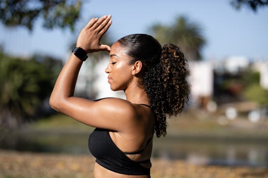 image of a person meditating outdoors