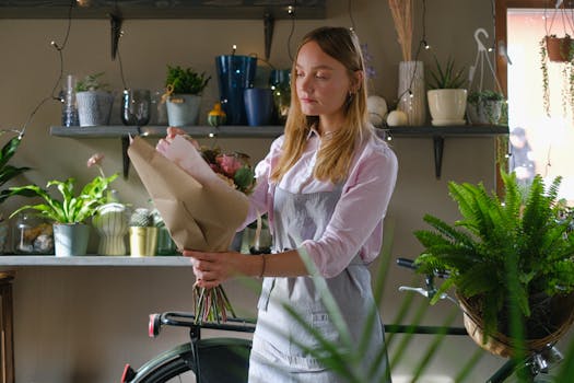 peaceful workspace with plants