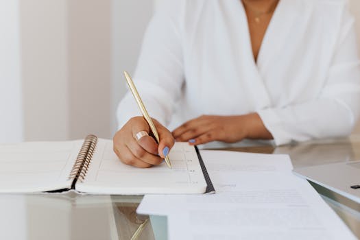 planner and journal on a desk