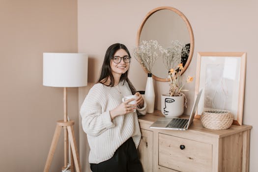 colorful workspace with plants and bright decor