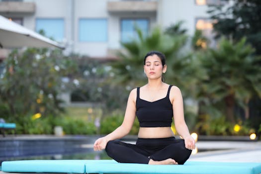 person meditating in a serene setting